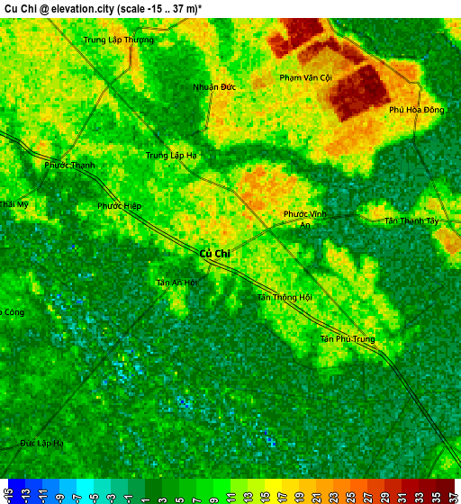 Zoom OUT 2x Củ Chi, Vietnam elevation map