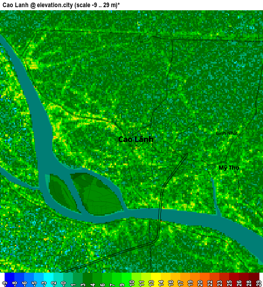 Zoom OUT 2x Cao Lãnh, Vietnam elevation map