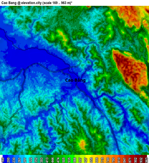 Zoom OUT 2x Cao Bằng, Vietnam elevation map