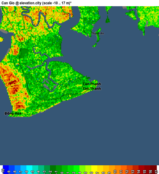 Zoom OUT 2x Cần Giờ, Vietnam elevation map