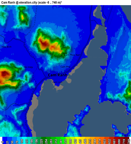 Zoom OUT 2x Cam Ranh, Vietnam elevation map