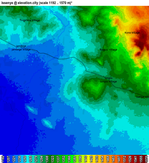 Zoom OUT 2x Issenye, Tanzania elevation map