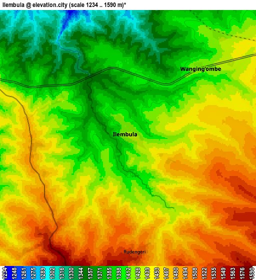Zoom OUT 2x Ilembula, Tanzania elevation map