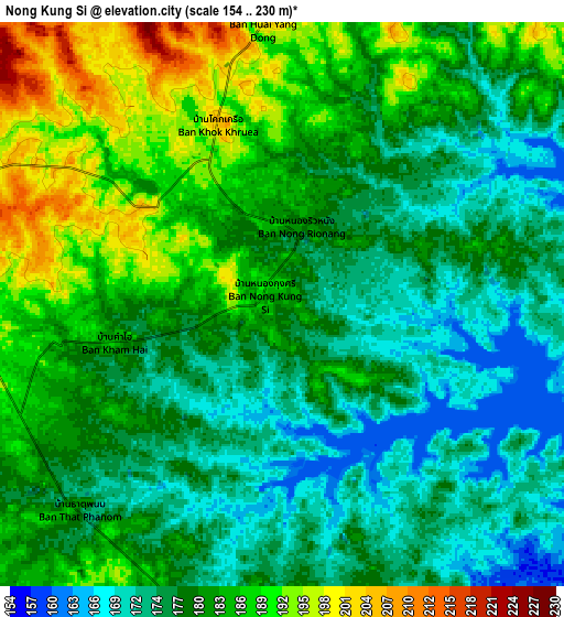 Zoom OUT 2x Nong Kung Si, Thailand elevation map