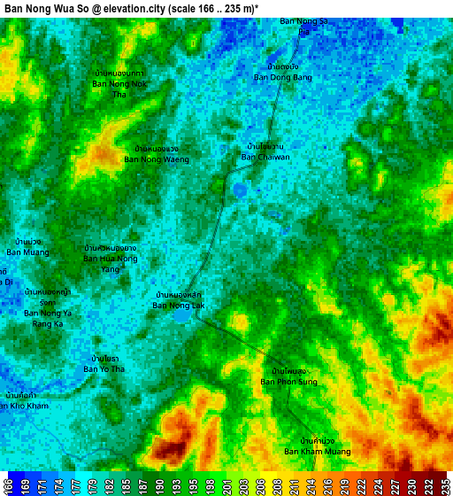 Zoom OUT 2x Ban Nong Wua So, Thailand elevation map