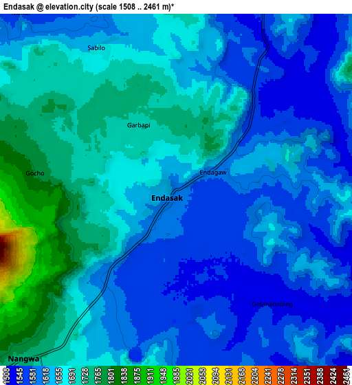 Zoom OUT 2x Endasak, Tanzania elevation map