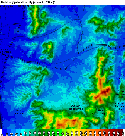 Zoom OUT 2x Na Mom, Thailand elevation map