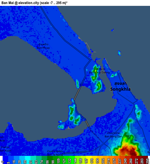 Zoom OUT 2x Ban Mai, Thailand elevation map