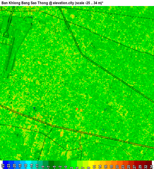 Zoom OUT 2x Ban Khlong Bang Sao Thong, Thailand elevation map