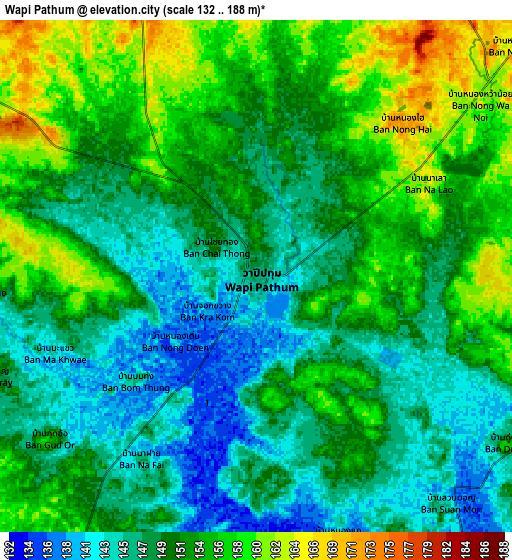 Zoom OUT 2x Wapi Pathum, Thailand elevation map