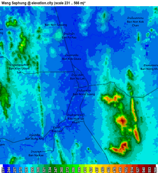 Zoom OUT 2x Wang Saphung, Thailand elevation map