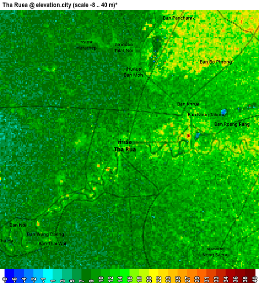 Zoom OUT 2x Tha Ruea, Thailand elevation map