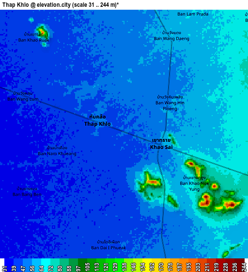 Zoom OUT 2x Thap Khlo, Thailand elevation map