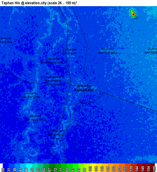 Zoom OUT 2x Taphan Hin, Thailand elevation map