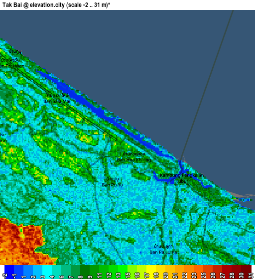 Zoom OUT 2x Tak Bai, Thailand elevation map