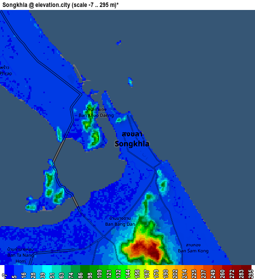 Zoom OUT 2x Songkhla, Thailand elevation map