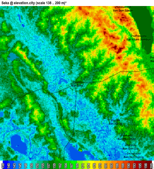 Zoom OUT 2x Seka, Thailand elevation map