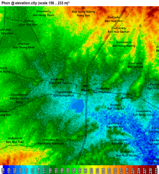 Zoom OUT 2x Phon, Thailand elevation map