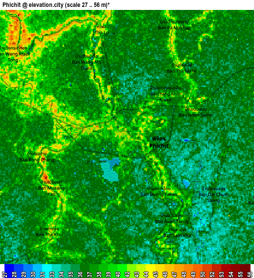 Zoom OUT 2x Phichit, Thailand elevation map