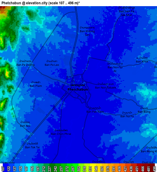 Zoom OUT 2x Phetchabun, Thailand elevation map