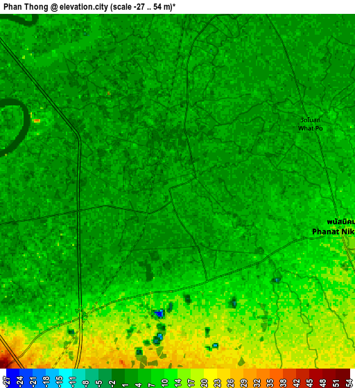 Zoom OUT 2x Phan Thong, Thailand elevation map