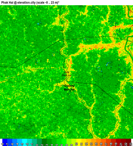 Zoom OUT 2x Phak Hai, Thailand elevation map