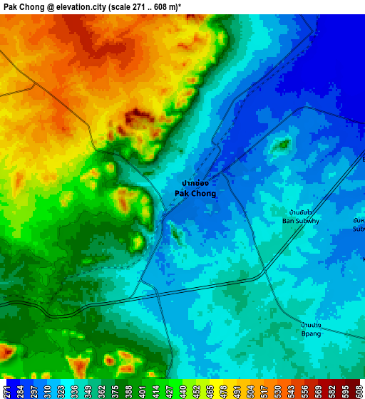 Zoom OUT 2x Pak Chong, Thailand elevation map