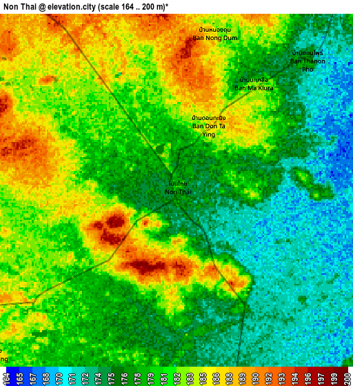 Zoom OUT 2x Non Thai, Thailand elevation map