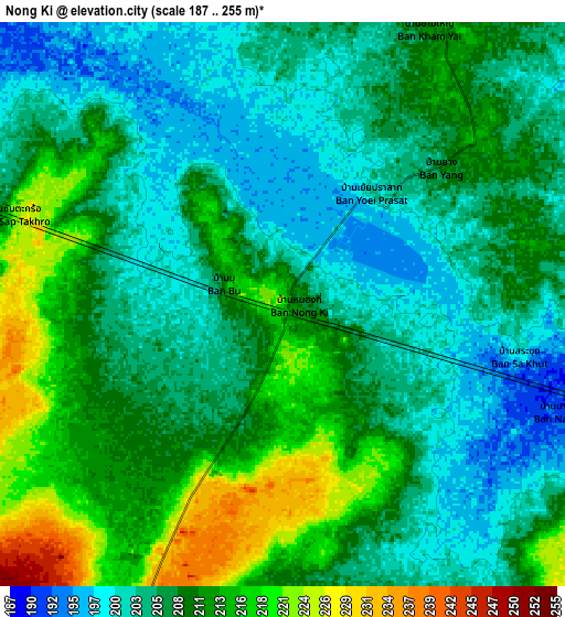 Zoom OUT 2x Nong Ki, Thailand elevation map