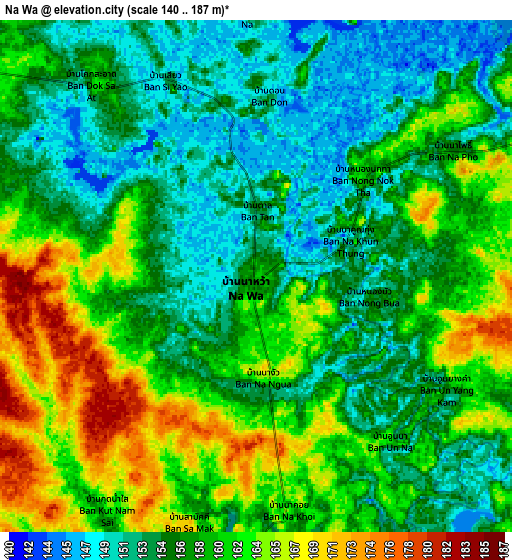 Zoom OUT 2x Na Wa, Thailand elevation map