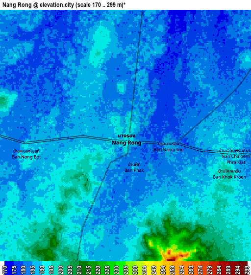 Zoom OUT 2x Nang Rong, Thailand elevation map