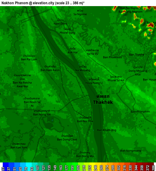 Zoom OUT 2x Nakhon Phanom, Thailand elevation map