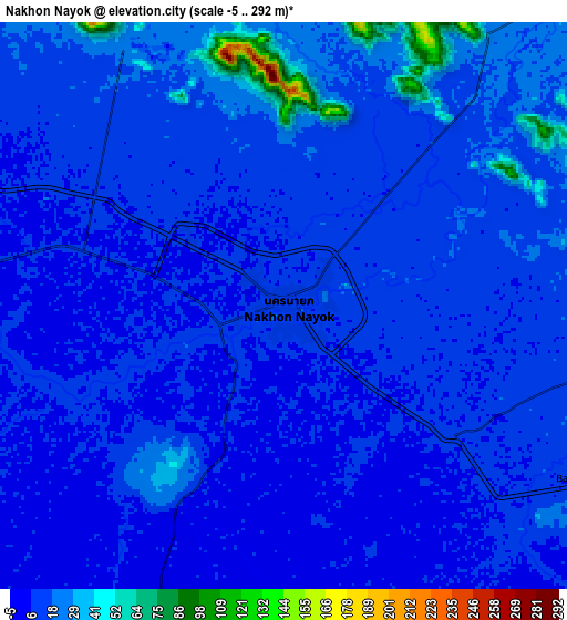 Zoom OUT 2x Nakhon Nayok, Thailand elevation map