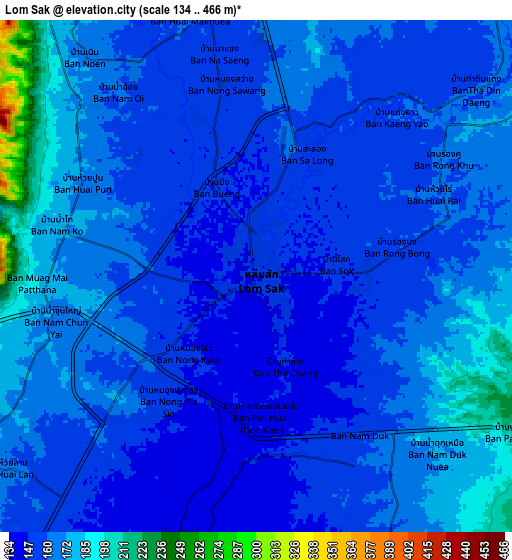 Zoom OUT 2x Lom Sak, Thailand elevation map