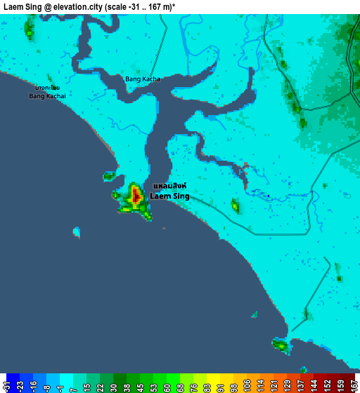 Zoom OUT 2x Laem Sing, Thailand elevation map