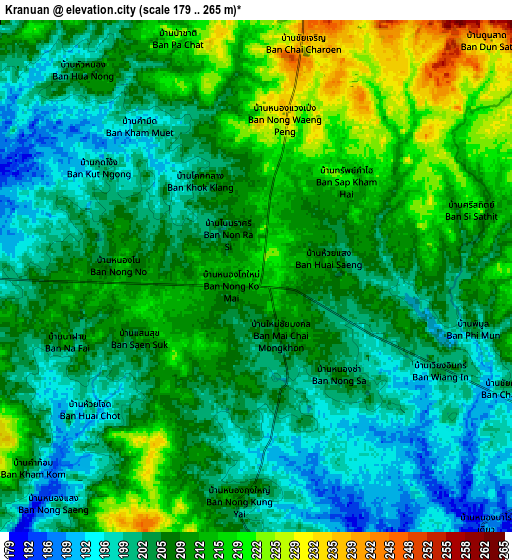 Zoom OUT 2x Kranuan, Thailand elevation map