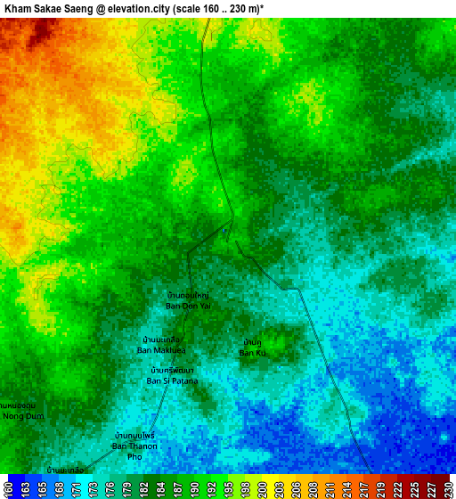 Zoom OUT 2x Kham Sakae Saeng, Thailand elevation map