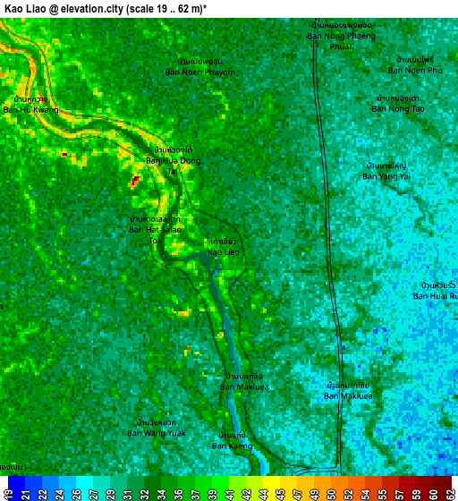 Zoom OUT 2x Kao Liao, Thailand elevation map