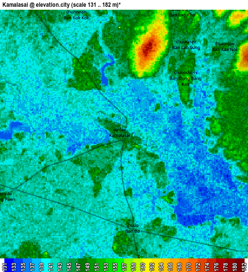 Zoom OUT 2x Kamalasai, Thailand elevation map