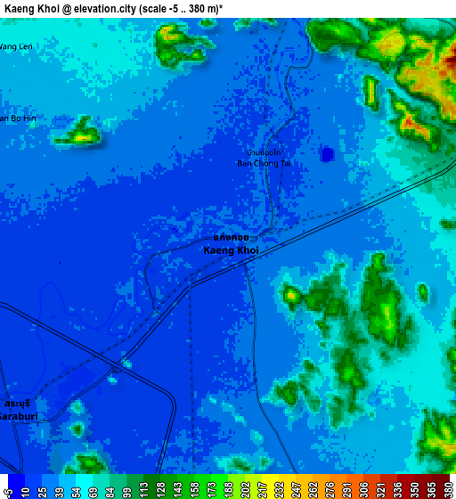 Zoom OUT 2x Kaeng Khoi, Thailand elevation map