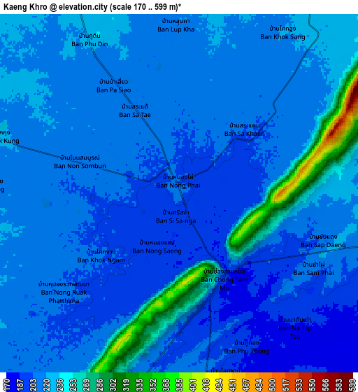 Zoom OUT 2x Kaeng Khro, Thailand elevation map