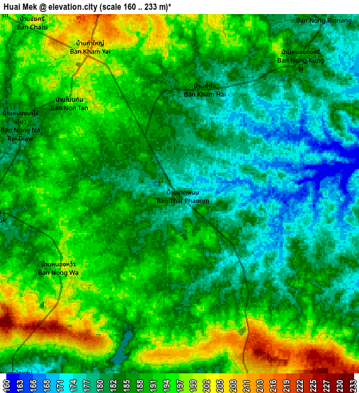 Zoom OUT 2x Huai Mek, Thailand elevation map