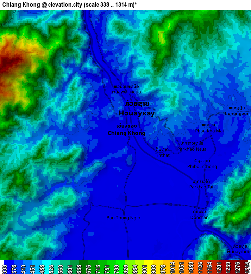 Zoom OUT 2x Chiang Khong, Thailand elevation map