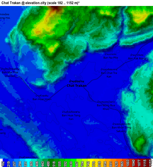 Zoom OUT 2x Chat Trakan, Thailand elevation map