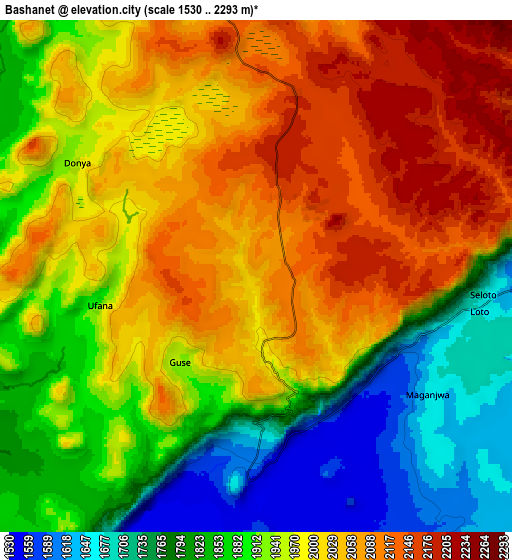 Zoom OUT 2x Bashanet, Tanzania elevation map