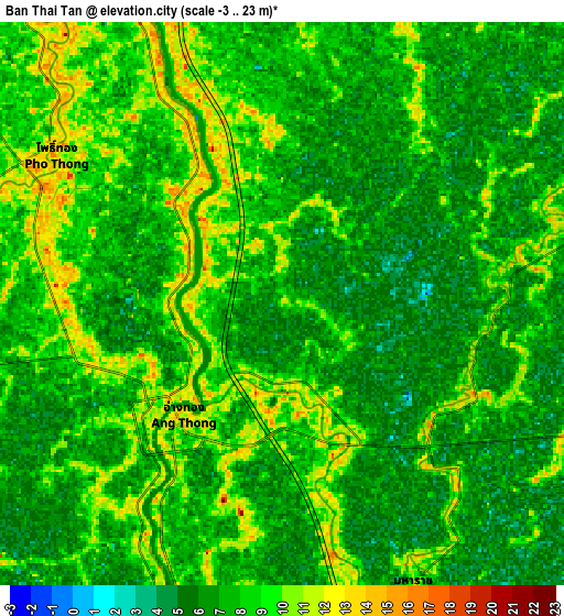 Zoom OUT 2x Ban Thai Tan, Thailand elevation map