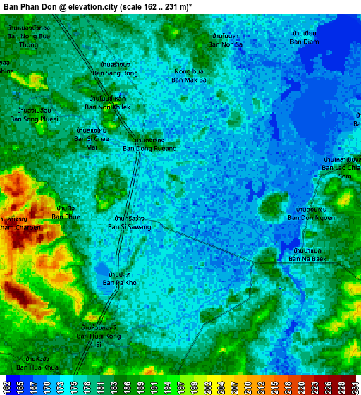 Zoom OUT 2x Ban Phan Don, Thailand elevation map