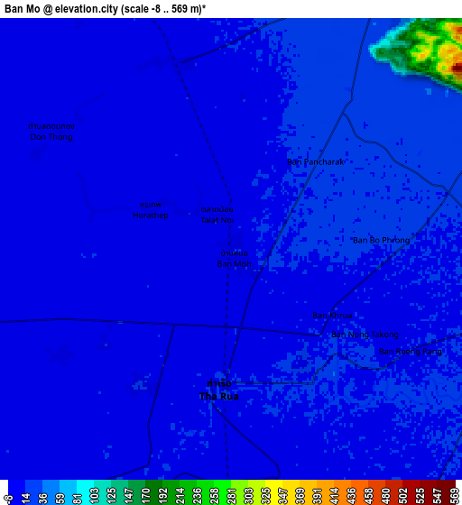Zoom OUT 2x Ban Mo, Thailand elevation map