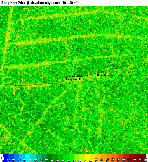 Zoom OUT 2x Bang Nam Priao, Thailand elevation map