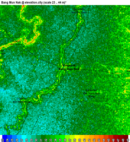 Zoom OUT 2x Bang Mun Nak, Thailand elevation map